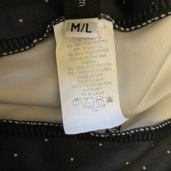 Onzie Grey Mini White Polka Dot High Rise Leggings - Picture 7 of 8